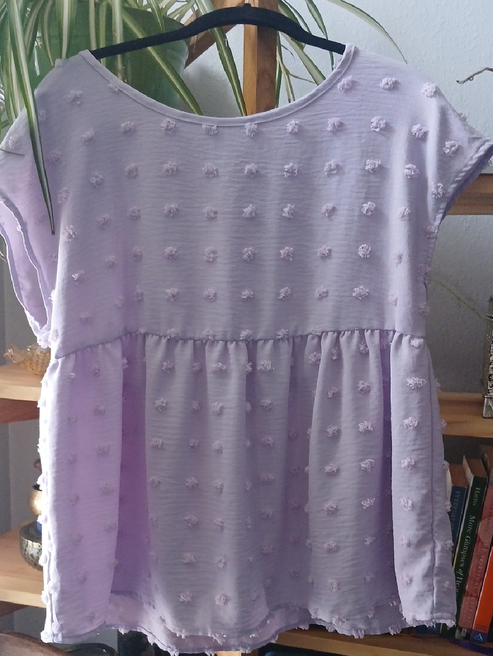 SHEIN Lilac Textured Babydoll Top